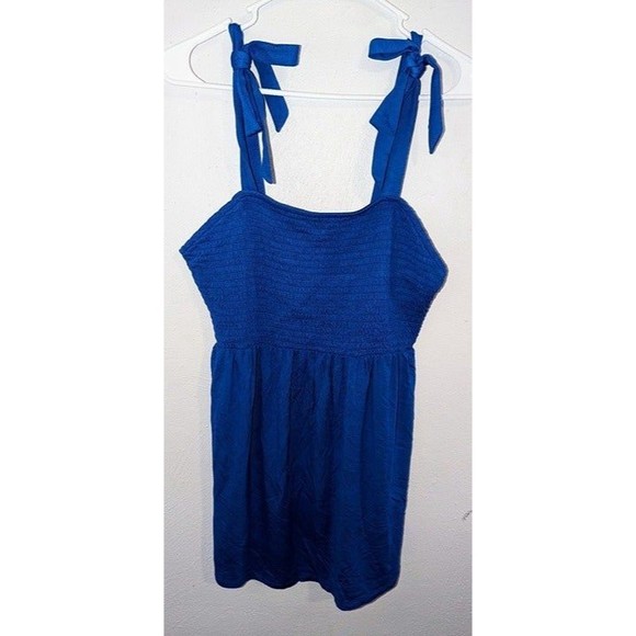 Isabel Maternity Tie Strap Tank Top Blue - Picture 3 of 8